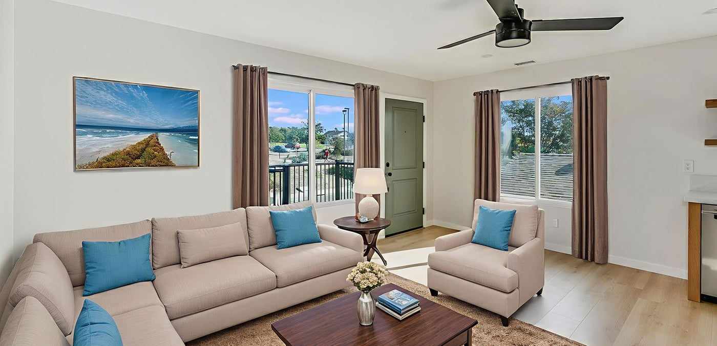 Furnished ADU living room with a sectional sofa