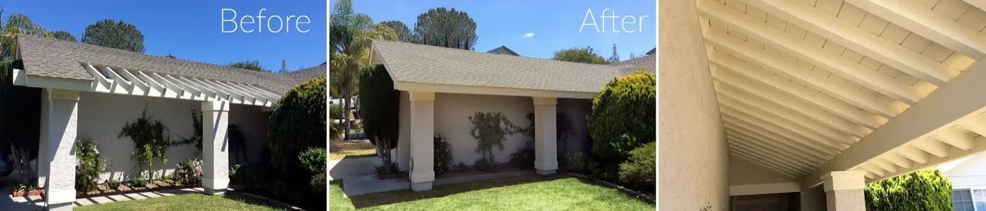 Covered Entry Repair With Open Beams