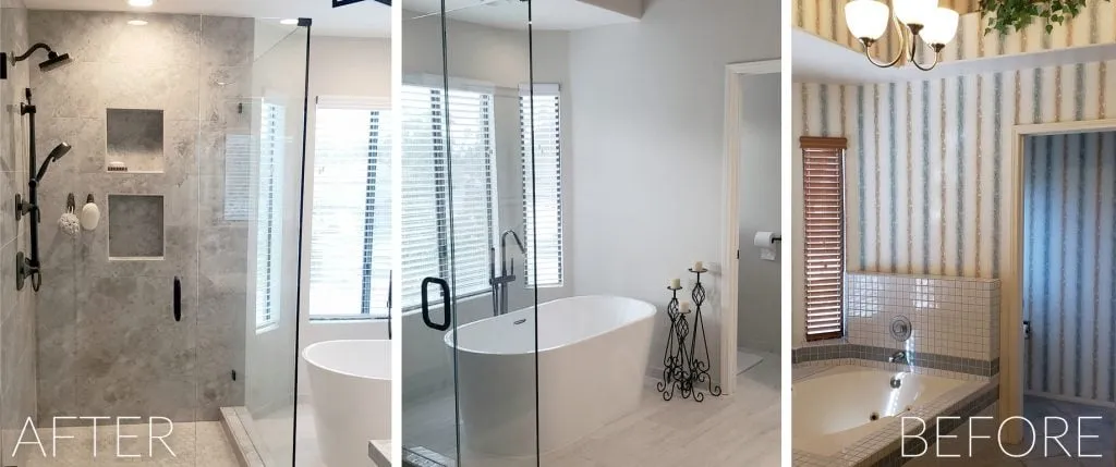 Freestanding bathtub and shower